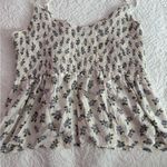 American Eagle  Outfitters Cream and Blue Floral Camisole Photo 0