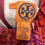 Tory Burch Zorra Peacock Feather Lined Silk Shift Dress with Pockets Size 2 Photo 2