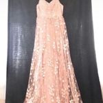 New Spaghetti Strap Embroidery Mesh Overlay Floral Maxi Dress, Sz M Size M Photo 8