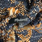 Madewell  Silk Cold Shoulder Tie Tassel Straps Sea Floral Crop Top size Large Photo 9