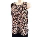 Halogen  Women's Sleeveless Blouse - XS - Leopard Animal Print - NWT Photo 2