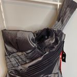 Snap One Shoulder Bubble Skirt Silver Metallic Dress Silver Size undefined Photo 1