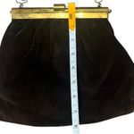 Source Unknown Vintage 1940s Brown Velvet‎ Gold Gold Kiss Clasp Handbag Photo 5