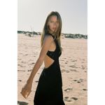 ZARA  Black Cutwork Embroidery Eyelet Maxi Dress Open Back Beach Vacation XS Photo 2