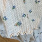 Pajama Set White Waffle Spaghetti Strap Crop Top Matching Pants Size M Photo 6