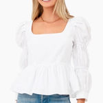 Tuckernuck  Hyacinth House White Clemons Puff Sleeve Blouse Small Photo 0