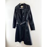 Michael Kors Long Sleeve Double Breasted Belted Trench Coat Black Small Photo 4