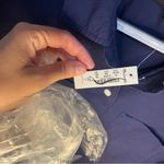 Madewell Navy Fresh Blueberry Oversized Straight Hem Shirt Signature Poplin XS Photo 6