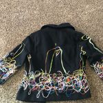 Trenz Petite Wool 90’s Bolero Jacket Fun Yarn Tangles Medium Black Size undefined Photo 5