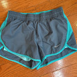 Nike Dri-FIT Tempo Running Shorts Gray Teal Trim Women’s Small Photo 0