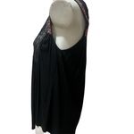 Free People  Women's Standard XS Black Crochet Sleeveless Blouse Square Neck Photo 3