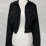 Area Stars New Waffle Knit Flap Pocket Full Zip Cropped Jacket Black Size Small Photo 14