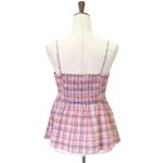 Loft NWT Gingham Tie Front Cami in Solar Tangerine Pink Plaid Size XS Y2K NEW Photo 1