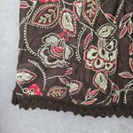 Style & Co Brown Floral Knee Length Flare Cotton Lace Skirt Size 14 Photo 2