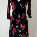 Moda International Velvet Rose Dress Black Photo 0