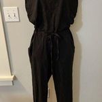 Pact Large 100% Organic Cotton Black Relaxed Slub Muscle Tee Jumpsuit Pockets Photo 0