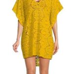 Sunshine 79 Womens Crochet Oversize Yellow Top V Photo 0