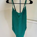 Shade & Shore NWT Women's Pucker Texture Cross Back One Piece Swimsuit Green XL Photo 2