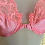 Vintage JC Penney Nice 'N Spicy Pink Front Close Demi Bra Satin and Lace 34C Size undefined Photo 3