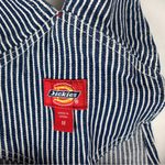 Dickies  juniors medium Blue Striped Overalls denim white new casual conductor Photo 3