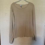 Chico's  Light‎ Beige Gold Metallic XL Long Sleeve Shimmer  Sweater 3 Photo 1