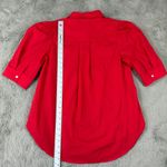 Maeve Anthropologie Tunic Top Puff Sleeve Red Blouse Collared Small Photo 2