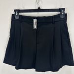 Madewell Easy Pleated Trouser Shorts True Black Wool Blend Relaxed US 0 NWT Photo 6