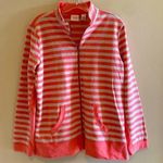 Chico's Weekends By Chico’s Pink Gray Stripe Zip Up Sweatshirt Jacket Size Chico’s 1 /M Photo 0