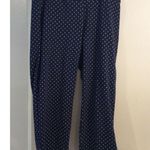 EUC Land's End Nautical Shore Navy white Capris Large L Polka Dots Stretch Blue Photo 3