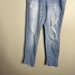 1822 Denim  Maternity Skinny Jeans Light Wash Distressed Faded Pull On Sz‎ 6 / 28 Photo 3