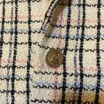 Maje  Vianey Frayed Checked Cotton-blend Bouclé-tweed Blazer In Ecru size 38 Photo 5