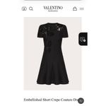 Valentino Garavani Valentino Black Embellished Short Crepe Couture Dress Size 14 Photo 2