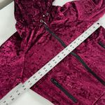 LF Emma & Sam Jacket Women Small Pink Purple Crush Velvet Zip Up Hoodie Photo 8