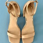 Gianni Bini Danea Two Piece Ankle Strap Beige Leather Block Heel Sandals Photo 6
