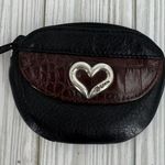 Brighton VTG zip coin change purse black brown croc embossed pebbled leather Photo 1