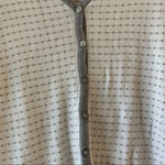Sigrid Olsen  Sport‎ White Gray Striped Cardigan L Photo 3