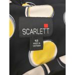 Scarlett  Dress Women's Size 12 Black Yellow White Polka Dot Sleeveless Midi Photo 8