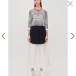 COS Black White Red Horizontal Striped Button Up Mini Silk Dress size US XS Photo 10