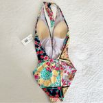 Johnny Was  JAPER PLUNGE ONE PIECE Halter Swimsuit Floral Size Small S NWT Photo 8