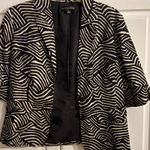 Women's Linen Blend Blazer Jacket Black Dry Clean Only Size 8 Photo 0