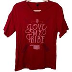 Love My Tribe Oklahoma Red Graphic V Neck Tee Shirt Size M Photo 0