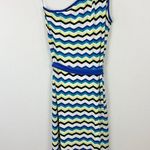 Ming Wang Modern Fit One Shoulder Column Maxi Dress Chevron Soft Knit Large NWT Photo 7