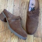 OTBT  Brown Leather Block Heel Mules Size 9 Photo 0