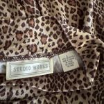 Studio Works  Women's Animal Print Soft Velour Long Sleeve Turtleneck Top Size L Photo 3