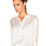 MOTHER Off White The Cadet It's Very Cool French Button Down Shirt 100% Silk XS Photo 0