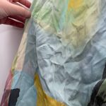 Just Bee Queen Minela Satin Ruched Midi Skirt Multicolor Abstract Size S RTR‎ Blue Photo 8