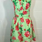 Voodoo Vixen Green & Red Floral Swing Dress Photo 1