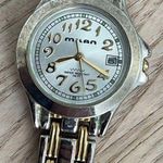 Milan Ladies Watch Two Tone Bracelet Silver Dial Date Window Photo 1