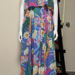 Floral pastel colors Spring maxi dress with strapless ruffle design Photo 0