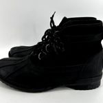 UGG  Greda Waterproof Duck Boots Lace Up Suede Leather Heeled Winter Black 9.5 Photo 3